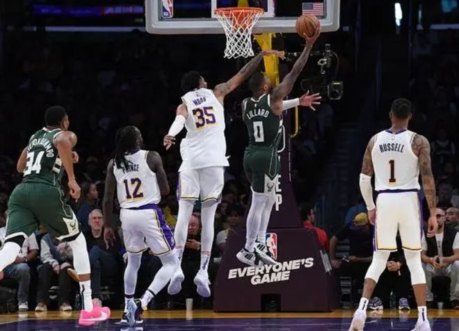 山东队鏖战湖人，利拉德统治全场